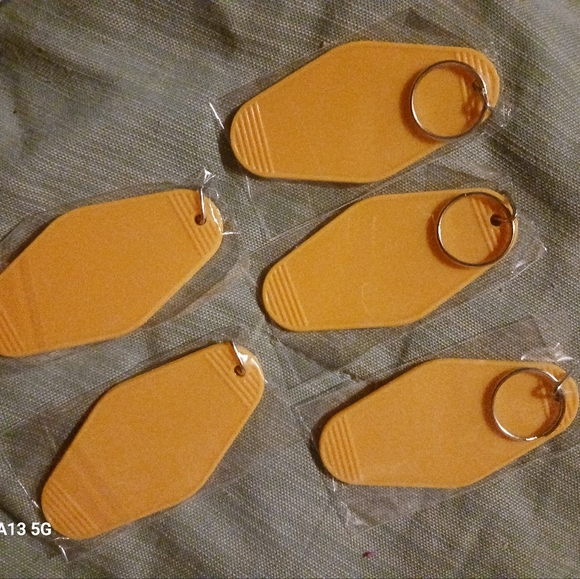 keychain Orange Yellow Label 5 pcs Motel Hotel Sublimation Blank - Picture 4 of 5